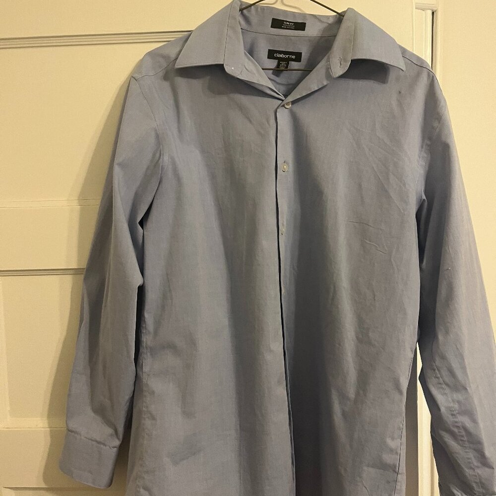 Claiborne Men's Long Sleeve Button Down Dress Shirt Size 16 15 1/2 M